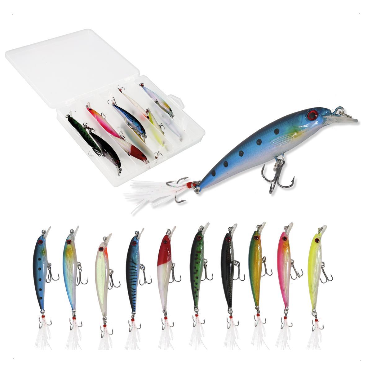Kit Com 10 Isca Artificial Pesca Tucunaré Dourado Robalo