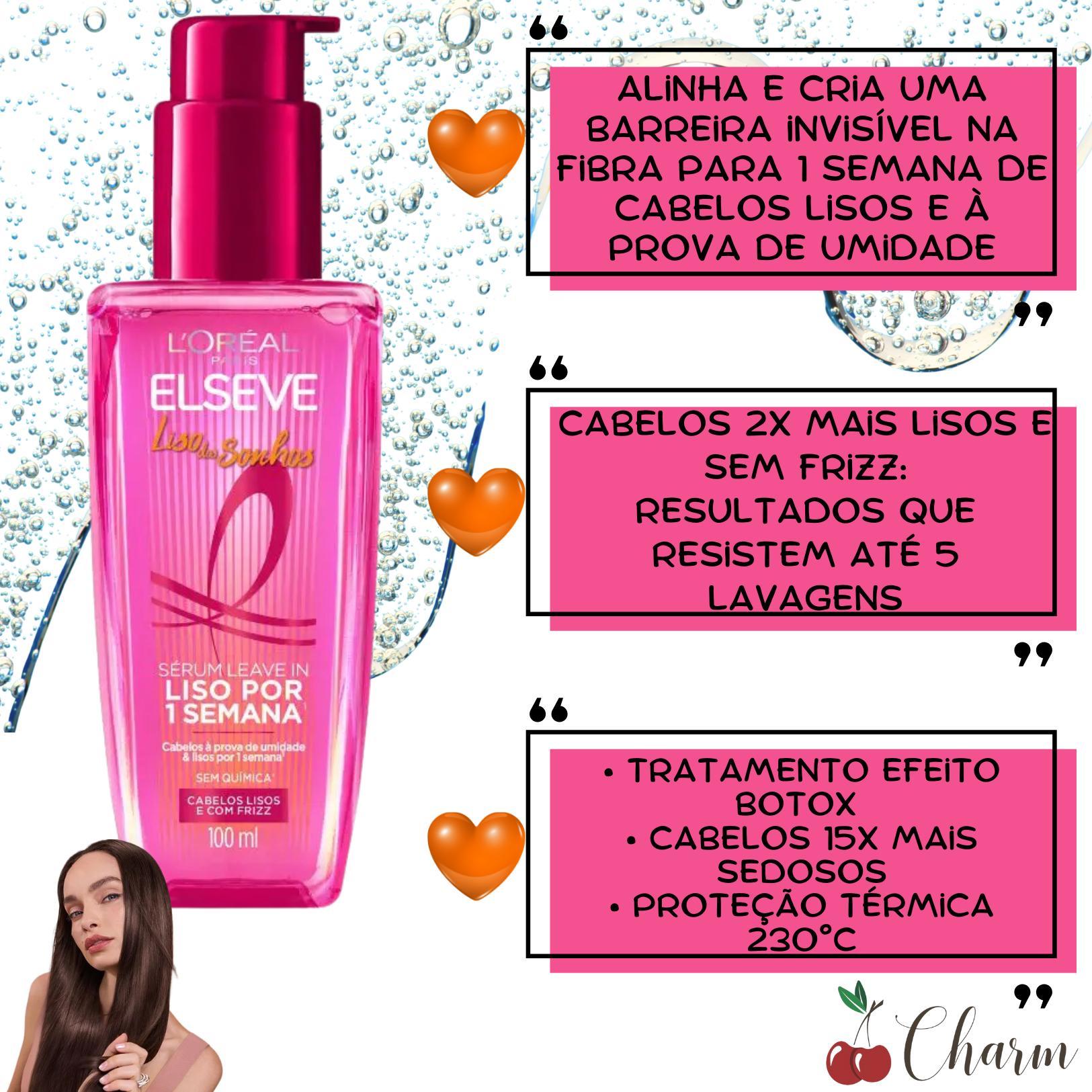 Kit Liso Dos Sonhos Elseve Mascara Alinha Fibra Sérum Loreal