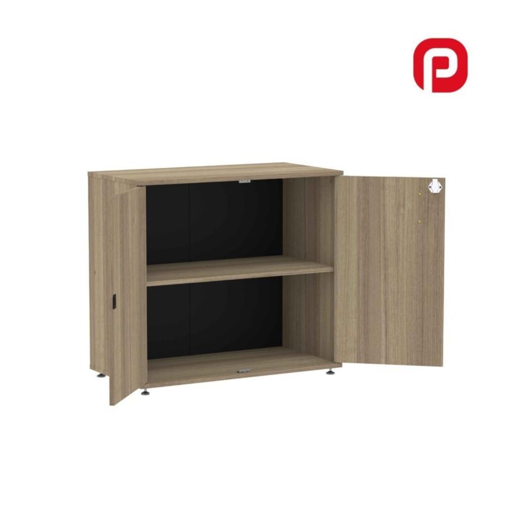 Miniatura Armário Baixo para Escritório 2 Portas Maxxi Pandin Móveis Noce Naturalle