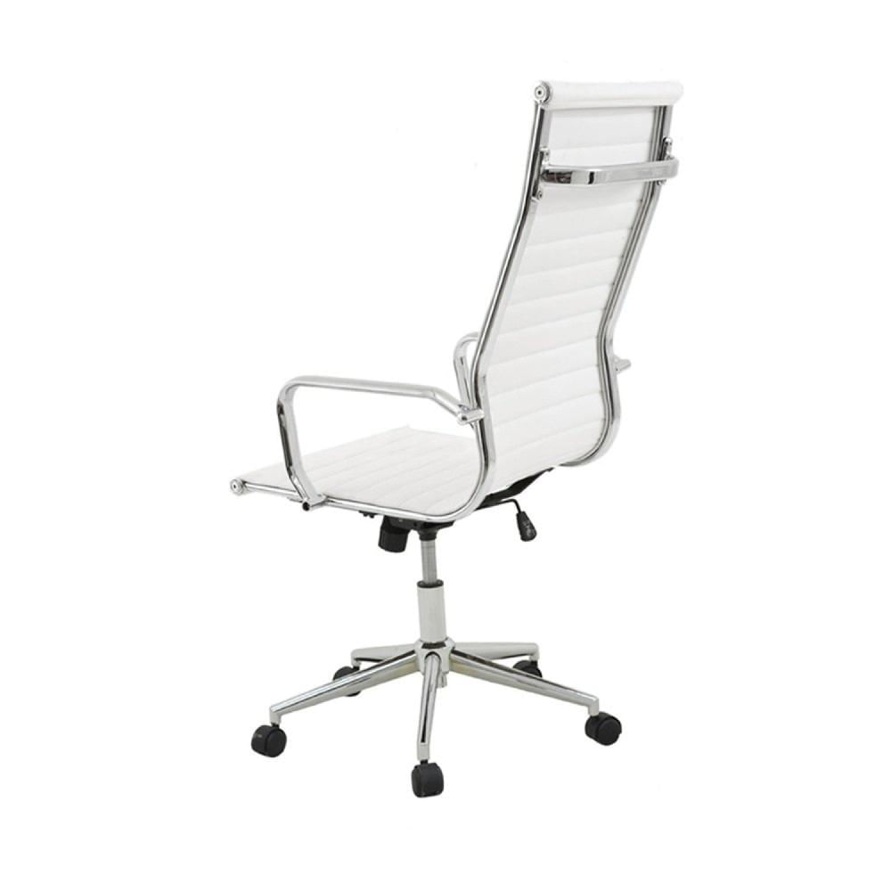 Conjunto 2 Cadeiras de Escritório Presidente Giratória Sevilha Alta Rivatti Branco