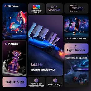 Smart TV 100” Hisense 100Q7QG QLED 4K com HDR10+ Dolby Vision Game Mode controle por voz Alexa AirPlay TV 100" HISENSE UHD 4K MINI LED 100Q7QG 100Q70QUA