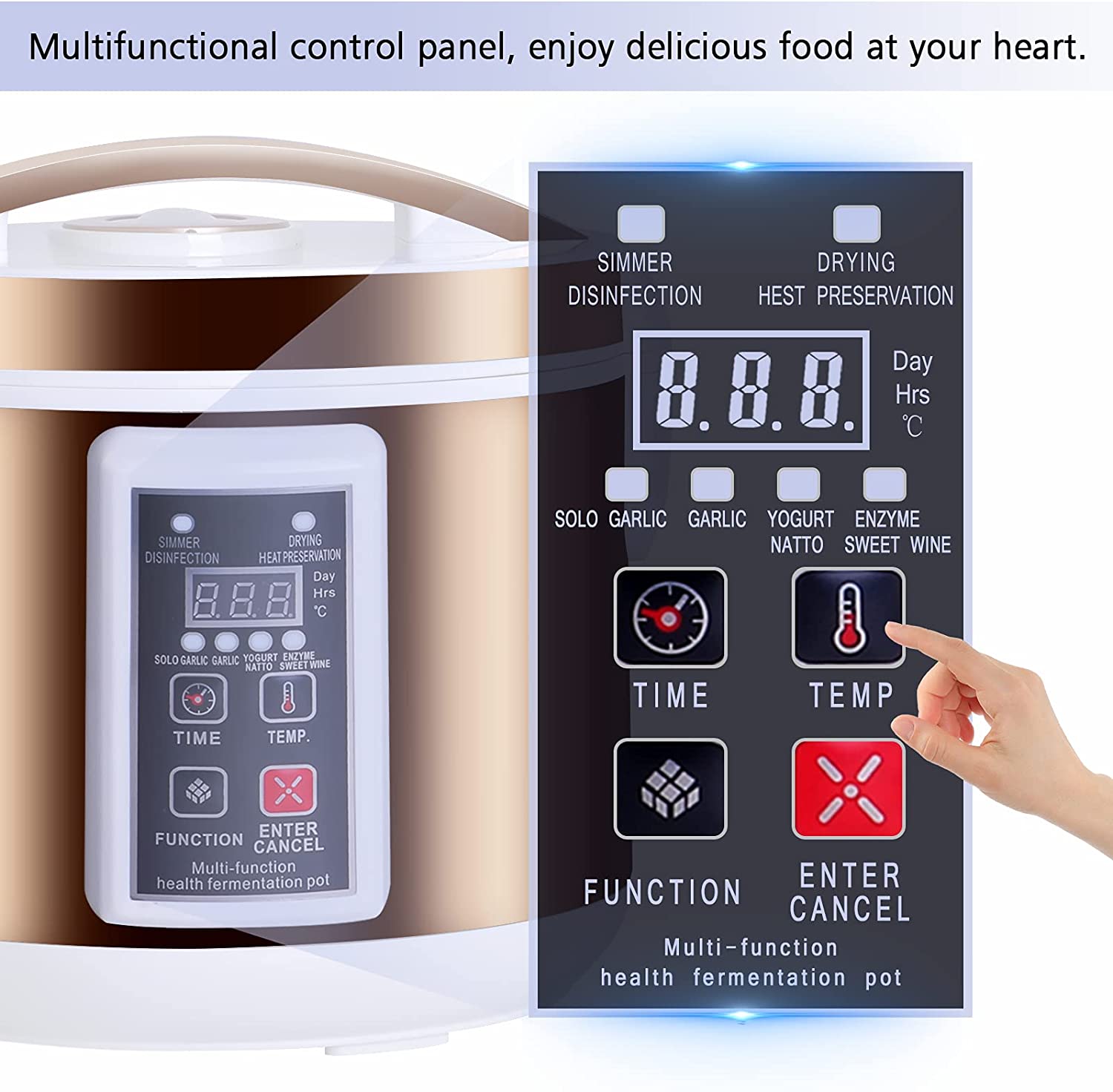 Miniatura Black Garlic Máquina Fermentadora Automática 6L para P roduzir Alho Negro 110V Dourada