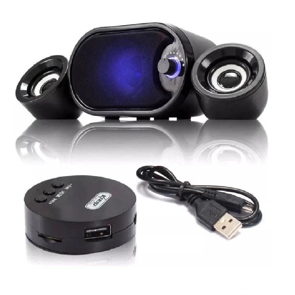 Miniatura Caixa De Som Subwoofer 2.1 Usb/sd/bluetooth 11w P/ Pc Kp-6018bh