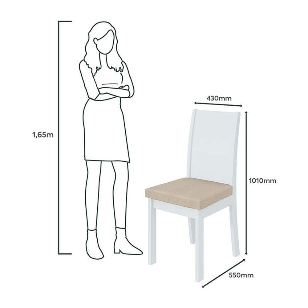 Miniatura Conjunto 2 Cadeiras Athenas Lopas Branco/linho Rinzai Bege