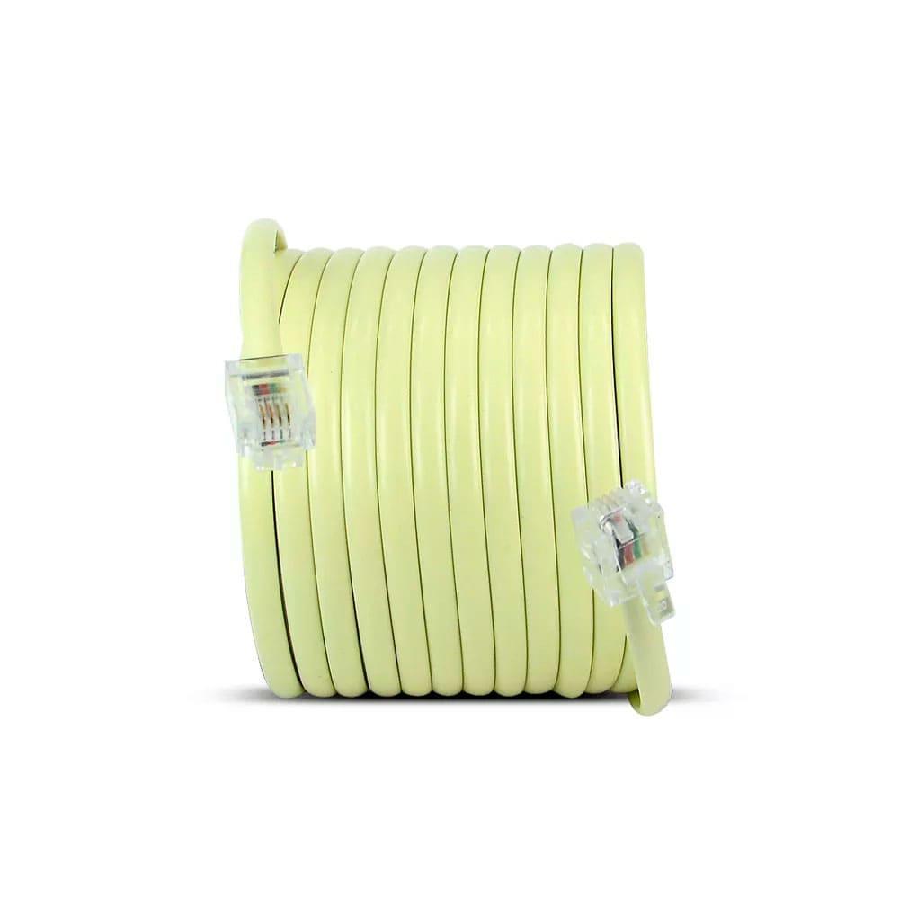 Miniatura Cabo De Telefone Cordão Liso - Branco - 45 Metros