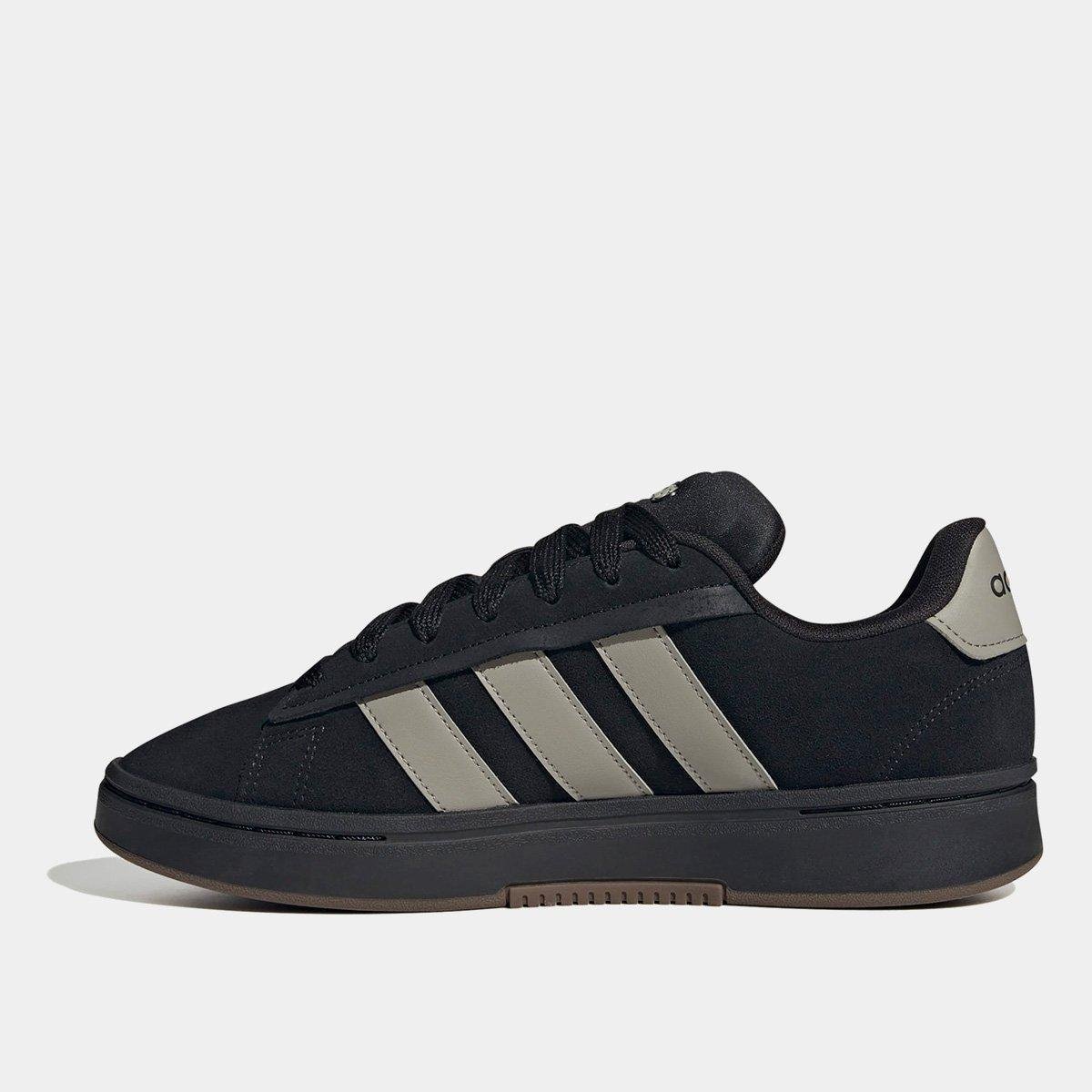 Miniatura Tênis Couro Adidas Grand Court Alpha Masculino Preto+Cinza - 37