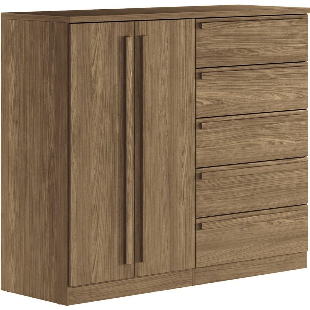 Miniatura Cômoda 2 Portas 5 Gavetas Málaga Gold Jatoba