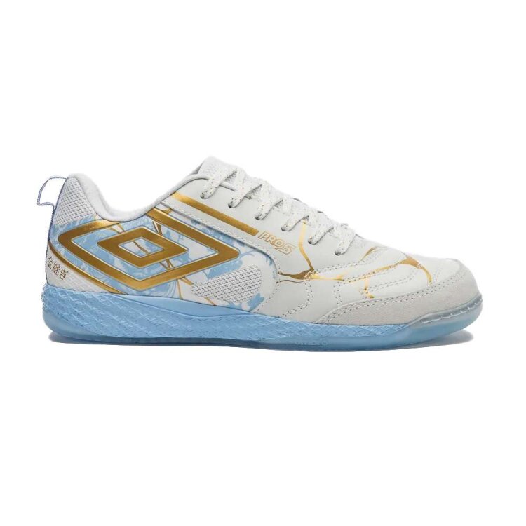 Miniatura Chuteira Futsal Umbro Pro 5 Bump Kintsugi - Bcoazuldou - BCO/AZUL/DOU