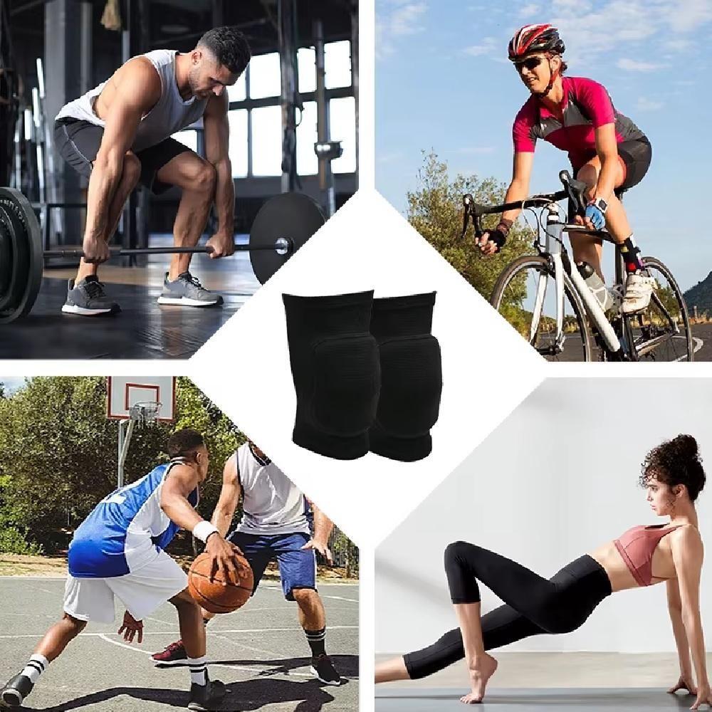 Joelheira Volei Kit Par Protetor Joelhos Futsal Goleiro Handebol Dança Indoor Elastica Acolchoada