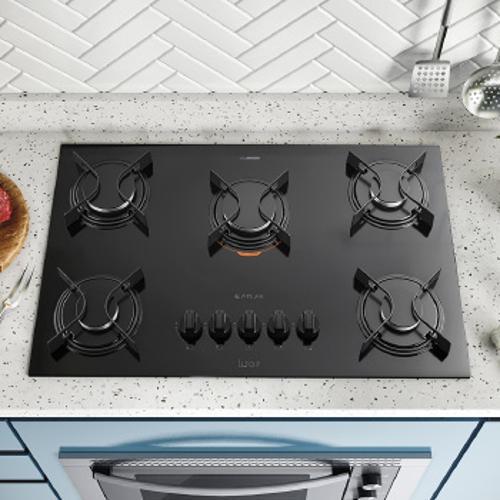 Fogão Atlas Utop 5B - Cooktop Glass Preto