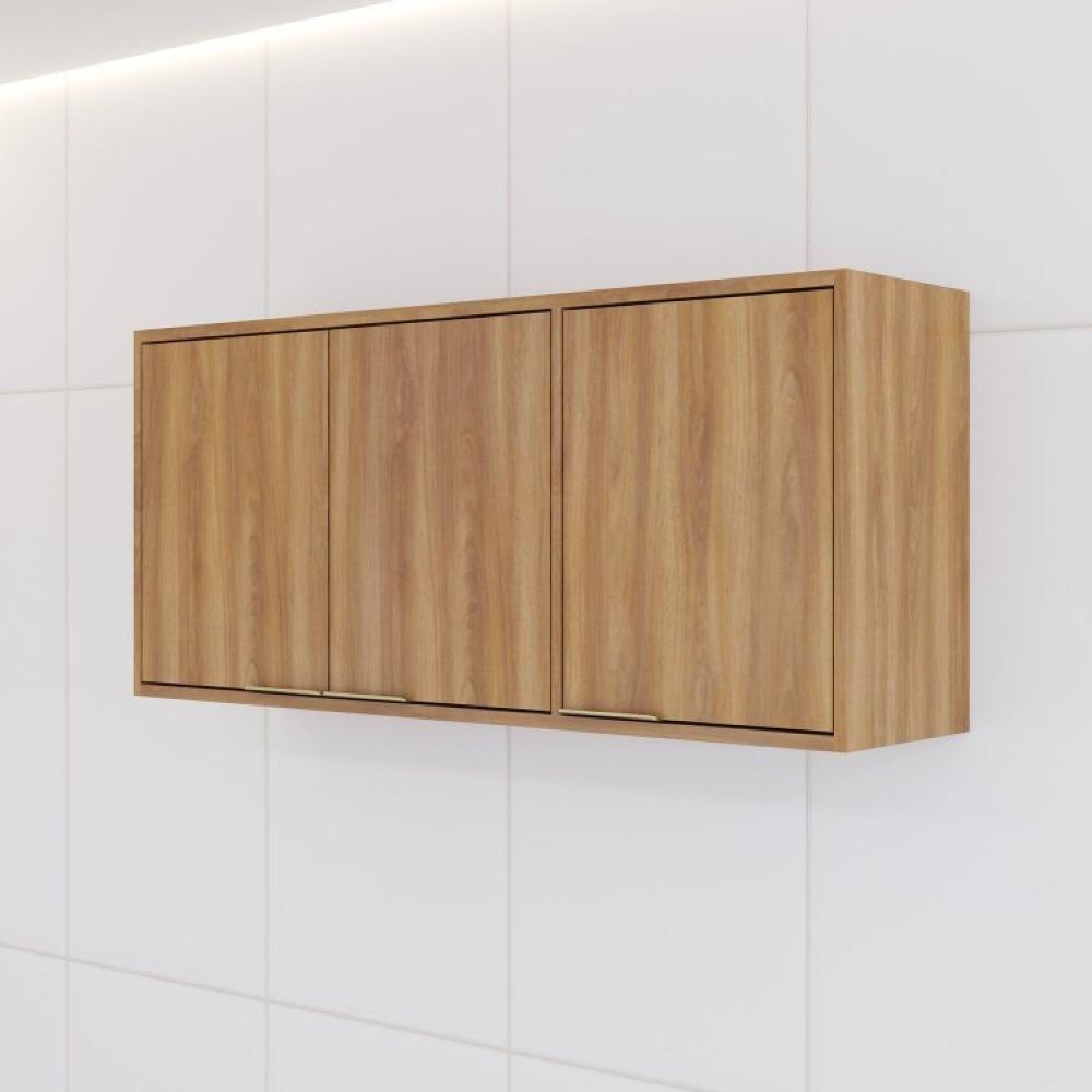 Conjunto de Cozinha Modulada 4 Peças 11 Portas 1 Gaveta Thalita Moveis Sul Nogal Manchester/Preto