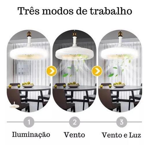 Ventilador Teto Design Contemporâneo: Luminária Led