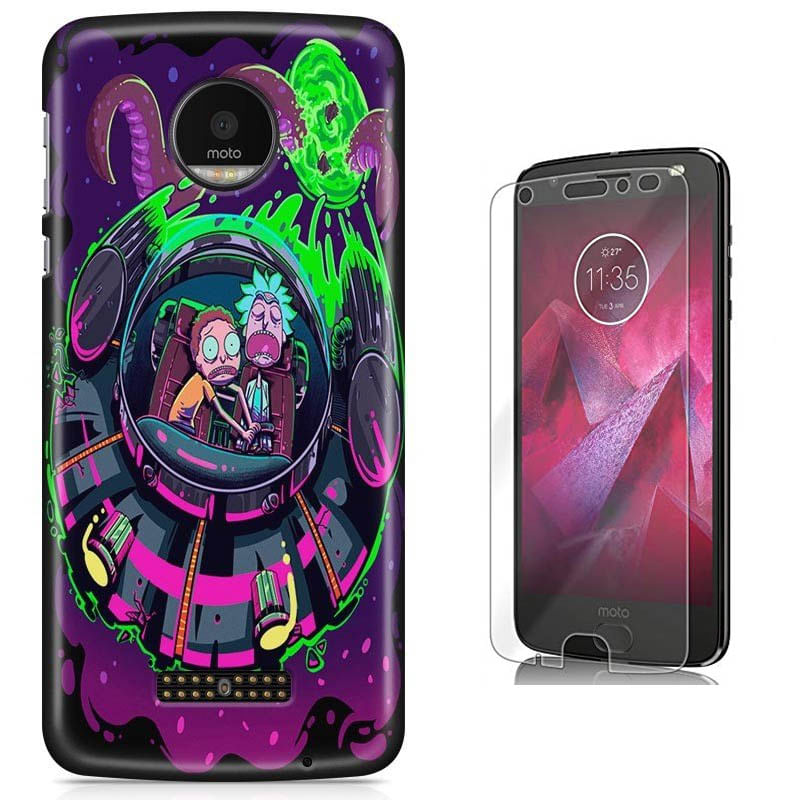 Miniatura Kit Capa Moto Z2 Play Rick Morty E Pelicula