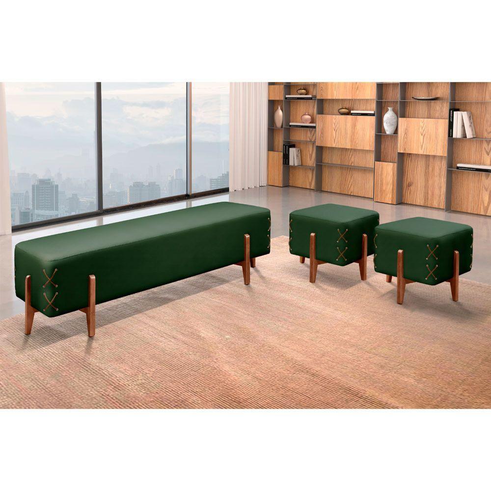 Miniatura Recamier Eros Luxo Base Em Madeira Maciça Castellar Móbile Verde