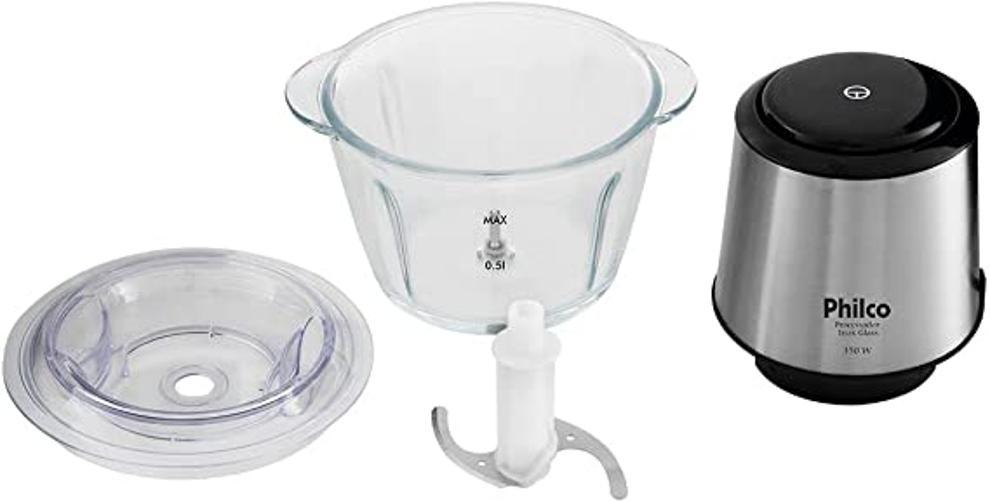 Miniatura Mini Processador Philco Inox Vidro 1.2L 350W 220V