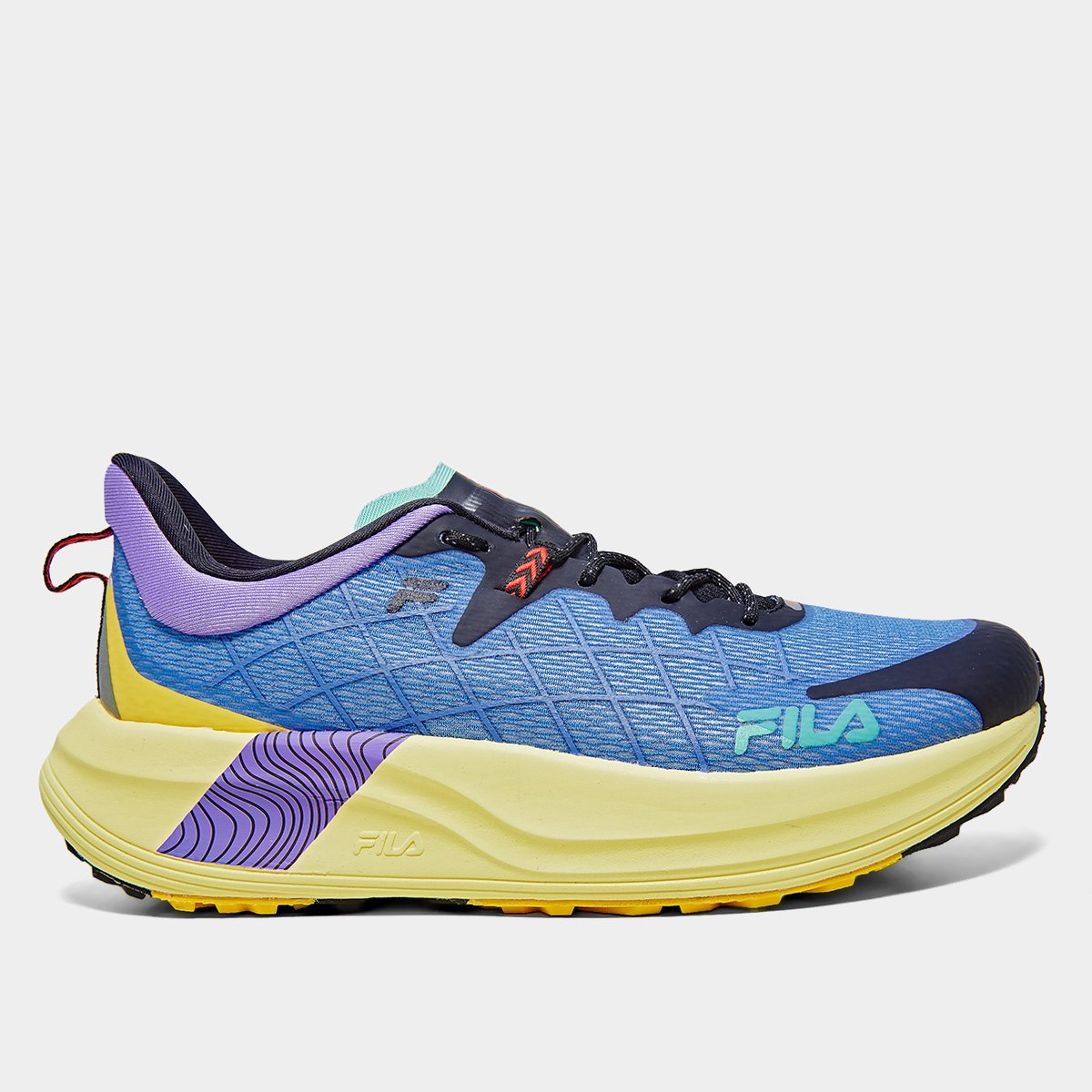 Miniatura Tênis Fila Racer Skytrail Feminino Azul+Roxo - 34