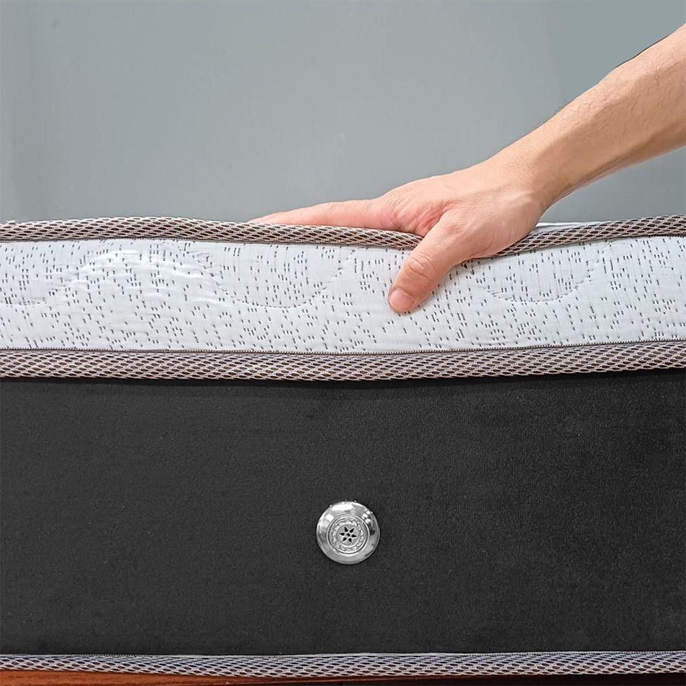Miniatura Base Box E Colchao Casal Confort Flex Molas Ensacadas 1,88x1,38x0,67 Branco - Preto