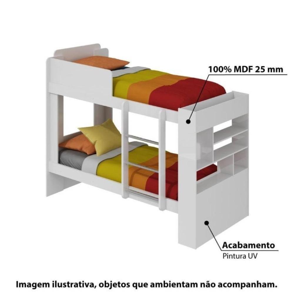 Miniatura Treliche Juvenil Smart com 6 Nichos Cimol Branco