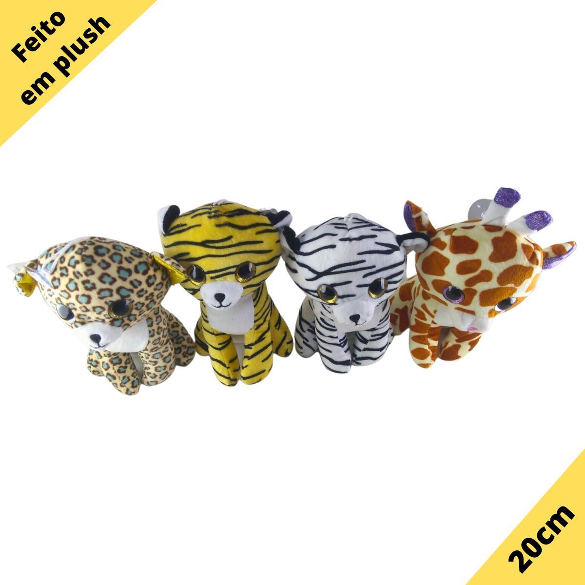 Miniatura Kit Safari Selva Zoo Olhos Brilhantes 4 Un Fofinho