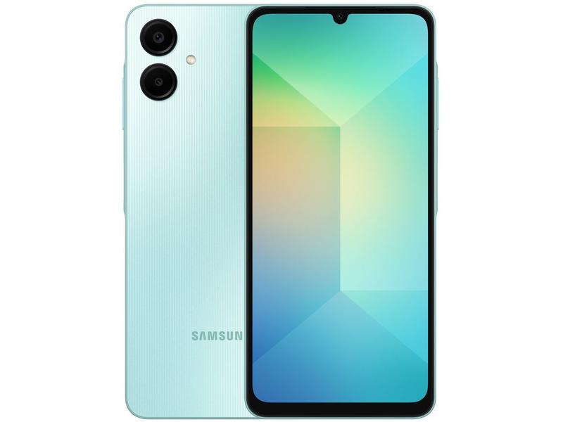 Smartphone Samsung Galaxy A06 128GB 4GB RAM Verde Claro 6,7" Câm. Dupla + Selfie 8MP