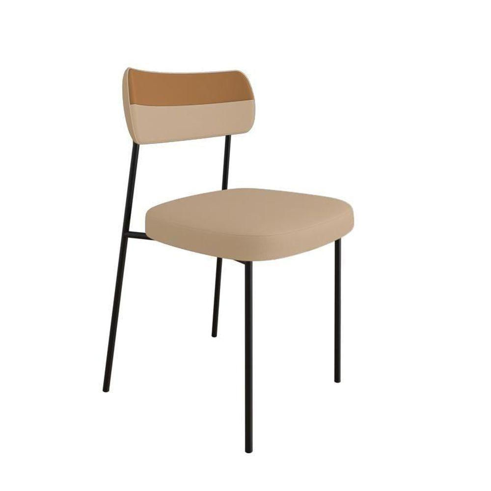 Miniatura Kit 8 Cadeiras Mila Laminado Caramelo/linho Bege - Fdecor