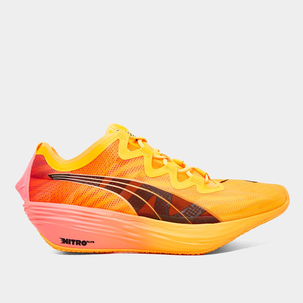 Miniatura Tênis Puma Fast-Fwd Nitro Elite Fire Wns Feminino Laranja+Vermelho - 34