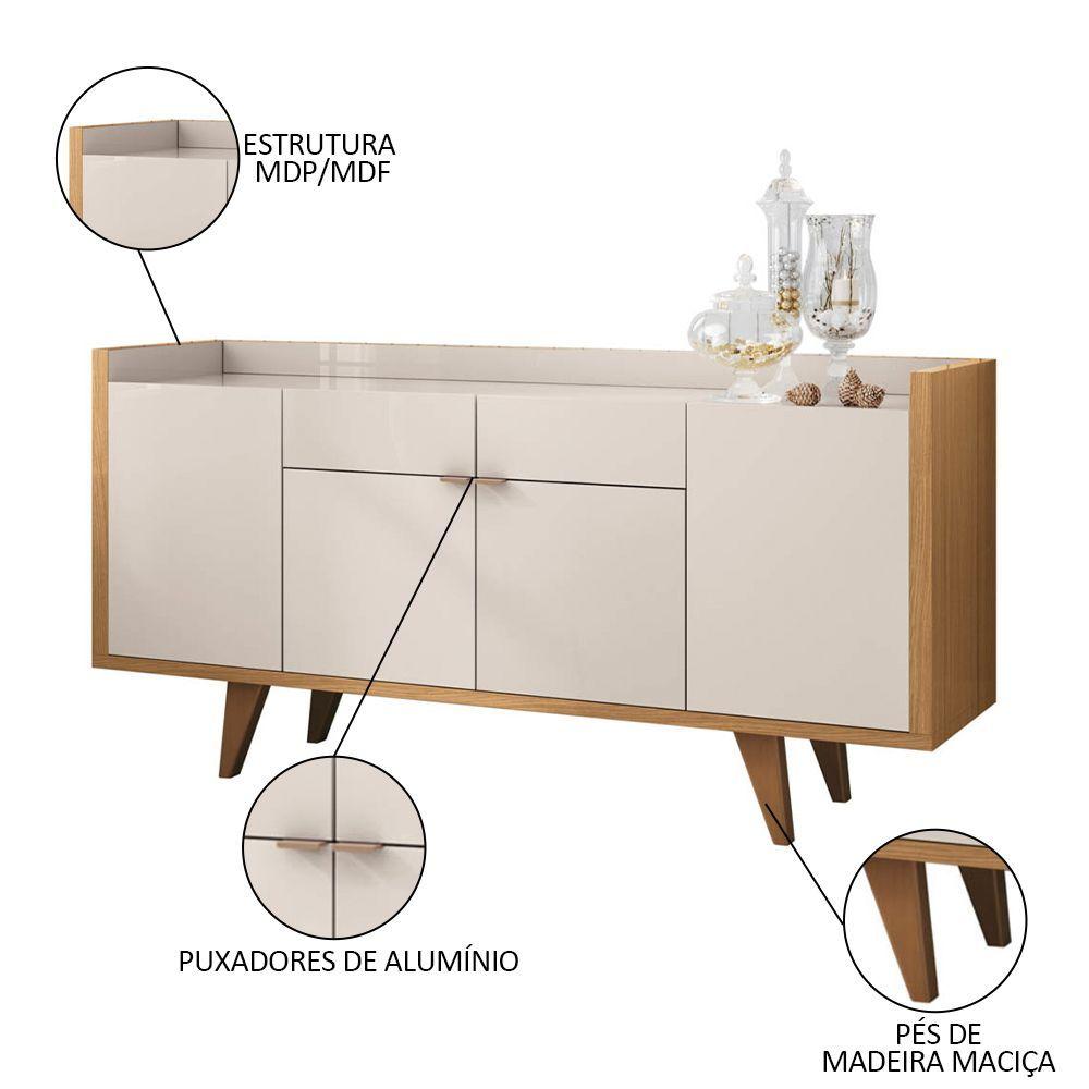 Miniatura Cristaleira Adega órfeo E Buffet Sinfonia H01 Off White/cinamomo - Mpozenato