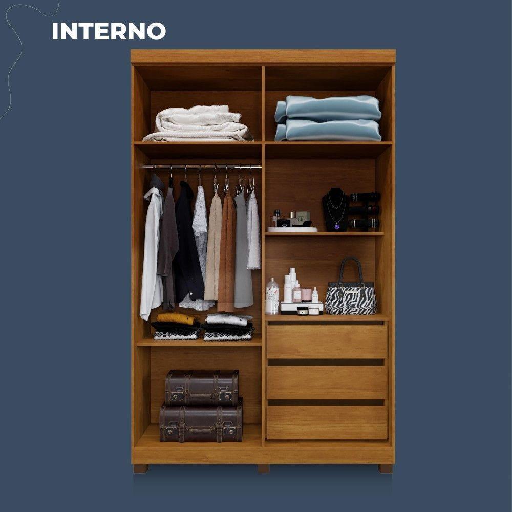 Miniatura Guarda Roupa Milão 4 Portas 3 Gavetas Em Mdp Benetil Móveis Cinamomo