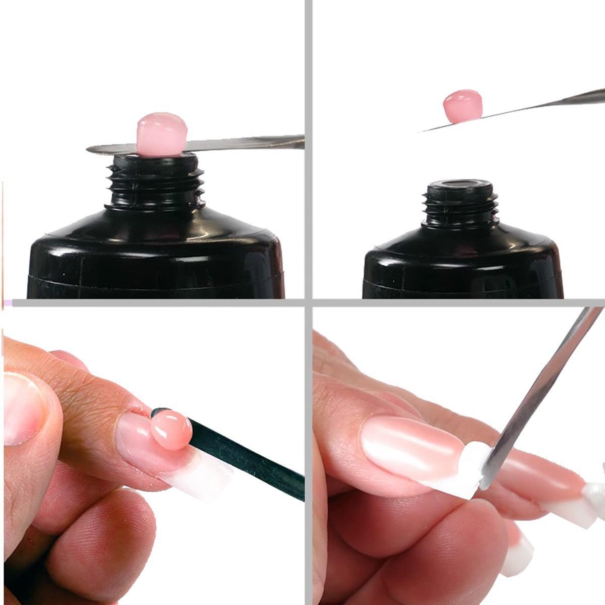 Kit Unhas Gel Poligel Polygel Unhas Molde F1 Acrilico rosa - Rosa - 14
