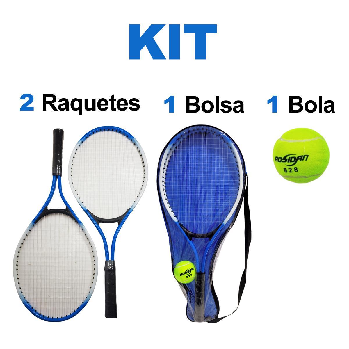 Kit Jogo Tênis Quadra Infantil Amador 2 Raquetes E Bolsa