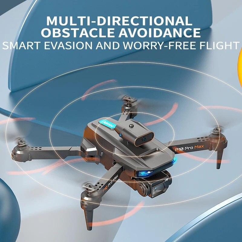 Miniatura P10 Pro Drone: Sensor Obstáculo, Dual Câmera Hd, Wifi