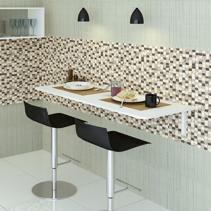Miniatura Mesa para Cozinha Dobrável Spot com Suporte Branca