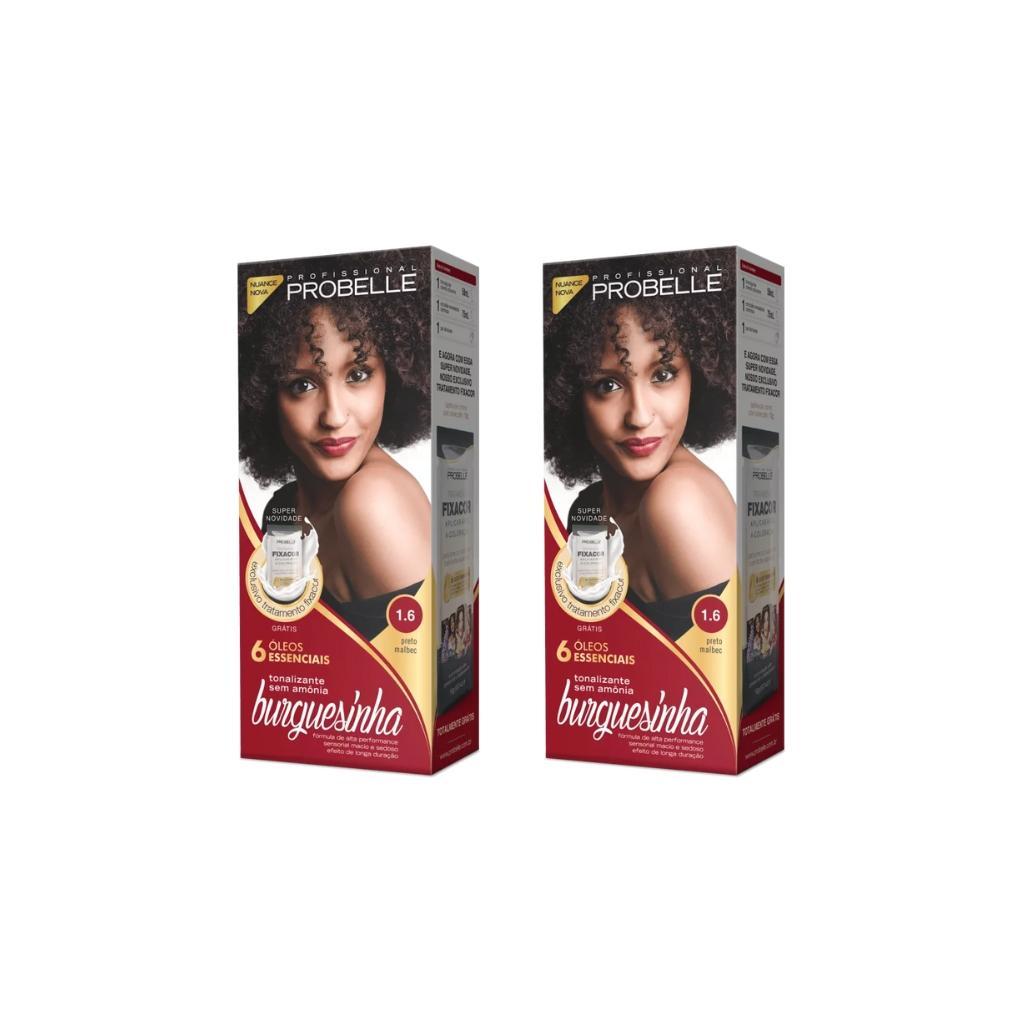 Miniatura Coloração Probelle Burguesinha 1.6 Preto Malbec-Kit C/2Un