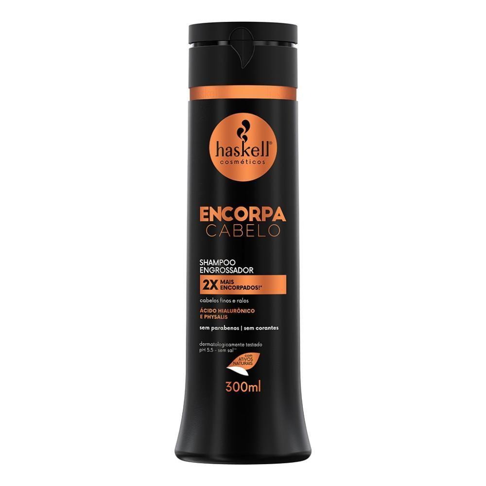 Miniatura Kit Shampoo Condicionador E Máscara Engrossador Encorpa Cabelo Haskell 300ml