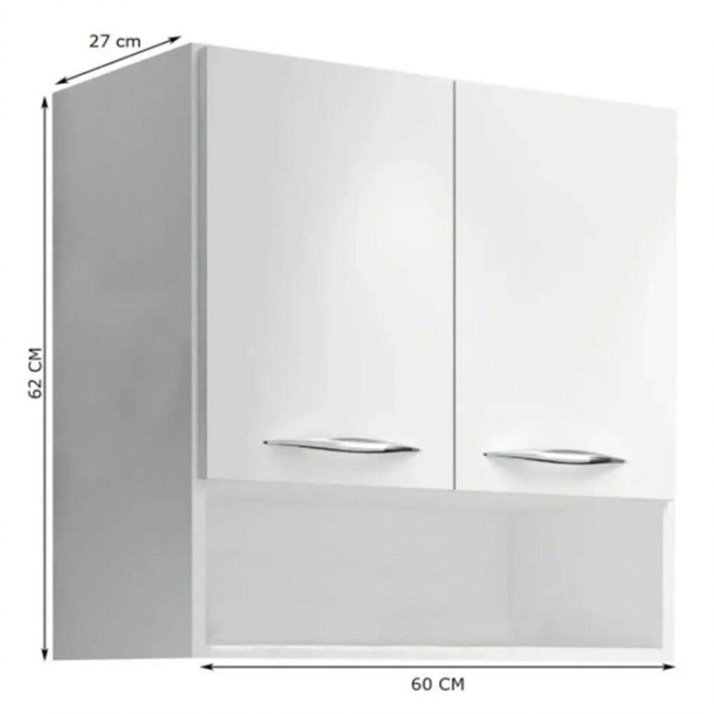 Miniatura Modulo Decorativo Buffet Para Quarto Branco Duas Portas