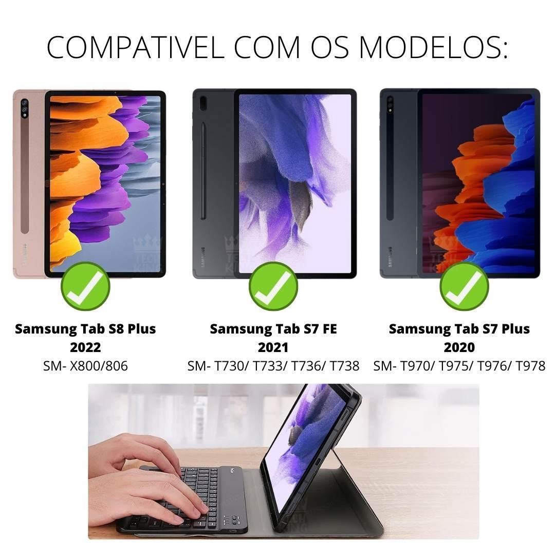Capa Com Teclado Magnético Para Galaxy Tab S7 Plus 2020 T970