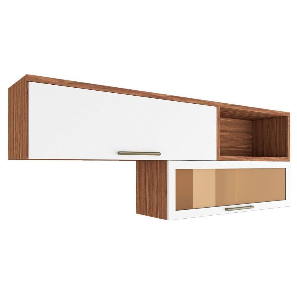 Miniatura Armário Aéreo P- Cozinha Marsala C- 2 Portas (1 C- Vidro) Sevilha-branco - Ronipa