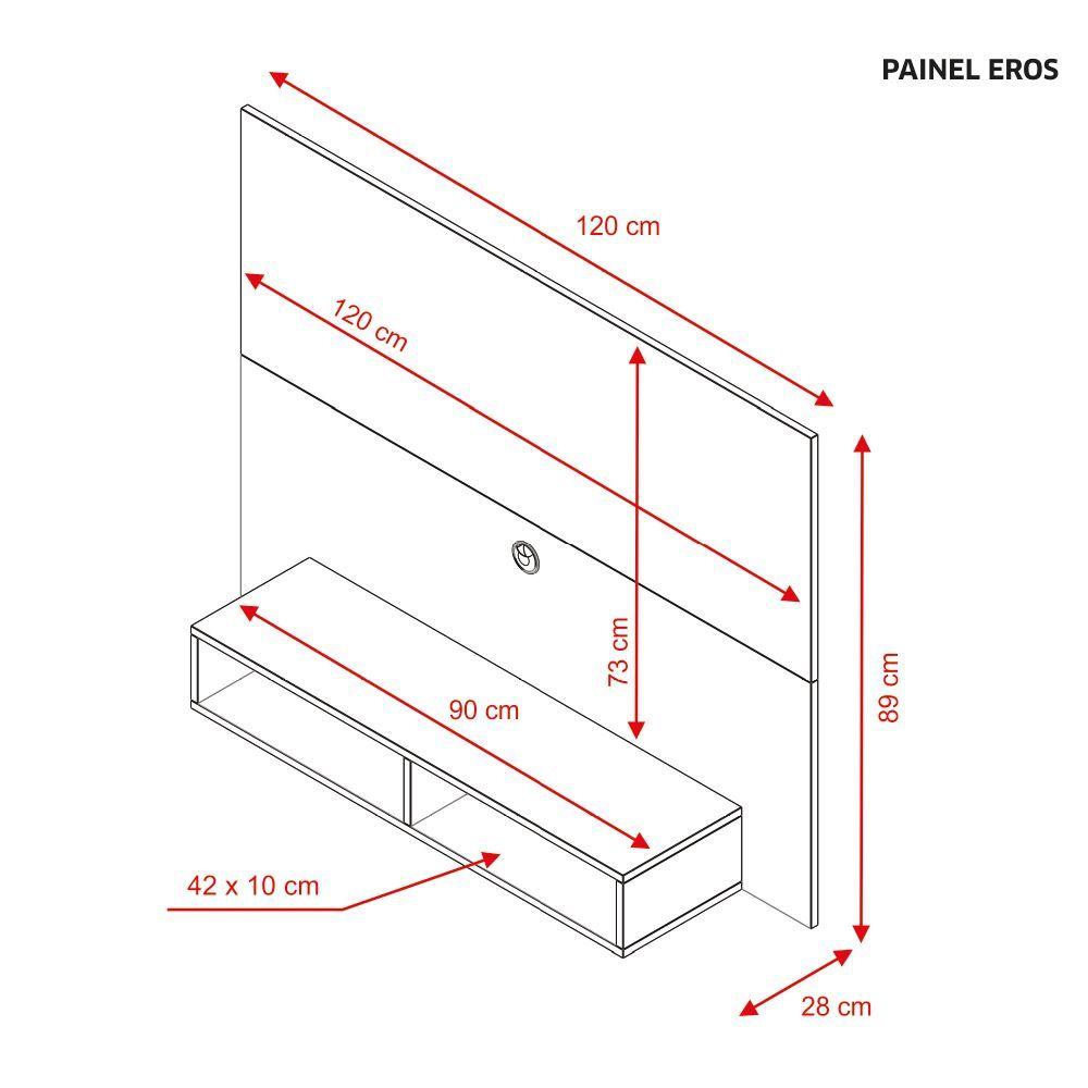Miniatura Painel Para Tv Até 49 Polegadas Com Nicho Eros Freijó / Off White Notável Freijo Off