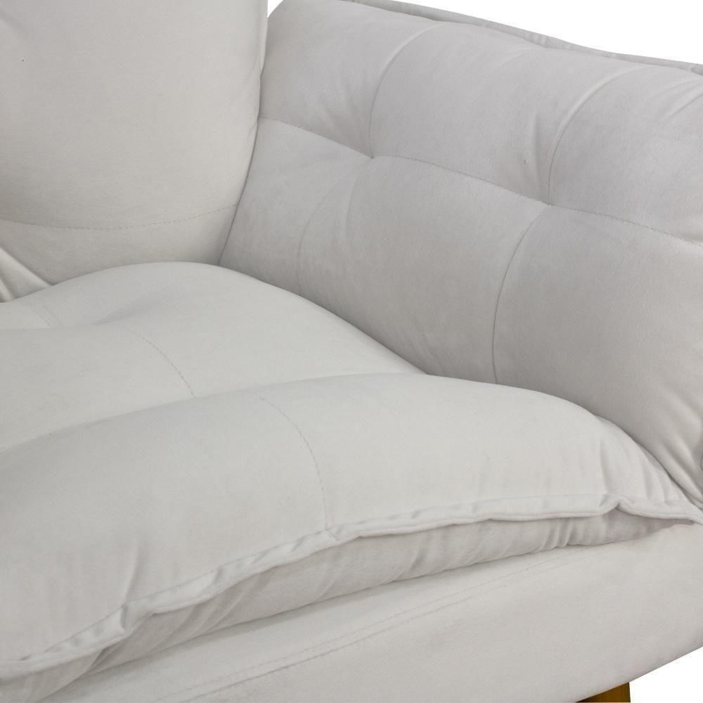 Miniatura Poltrona Decorativa Para Consultório Opala Suede Herrero Bege