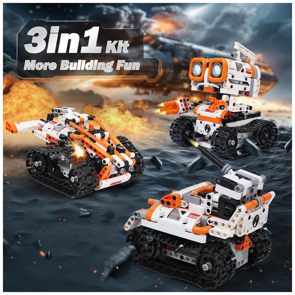 Miniatura Kit de Robótica STEM para Crianças de 8 a 12 Anos: Montagem de Robôs 3 em 1 com Controle Remoto por APP e Programação, Projetos Científicos ,Kyanio