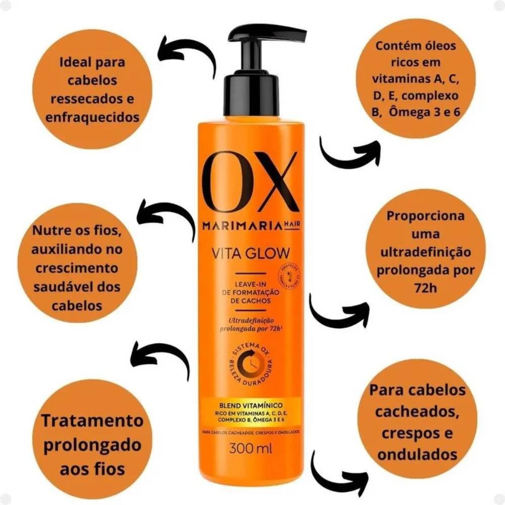 Miniatura Leave-in De Formatação De Cachos Mari Maria Ox Vita Glow 300ml