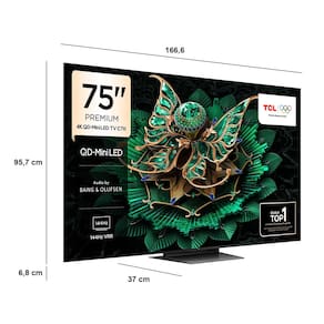 Smart TV 75" TCL 75C7K 4K QD-Mini Led 144Hz com Sistema Operacional Google TV