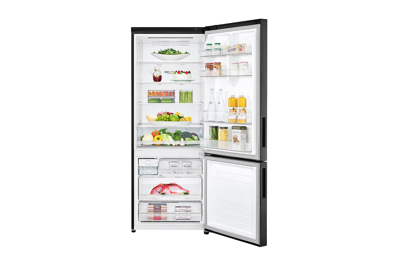 Geladeira Smart LG Frost Free Inverter 451L Inverse Cor Black Inox (GC-B569NQL)