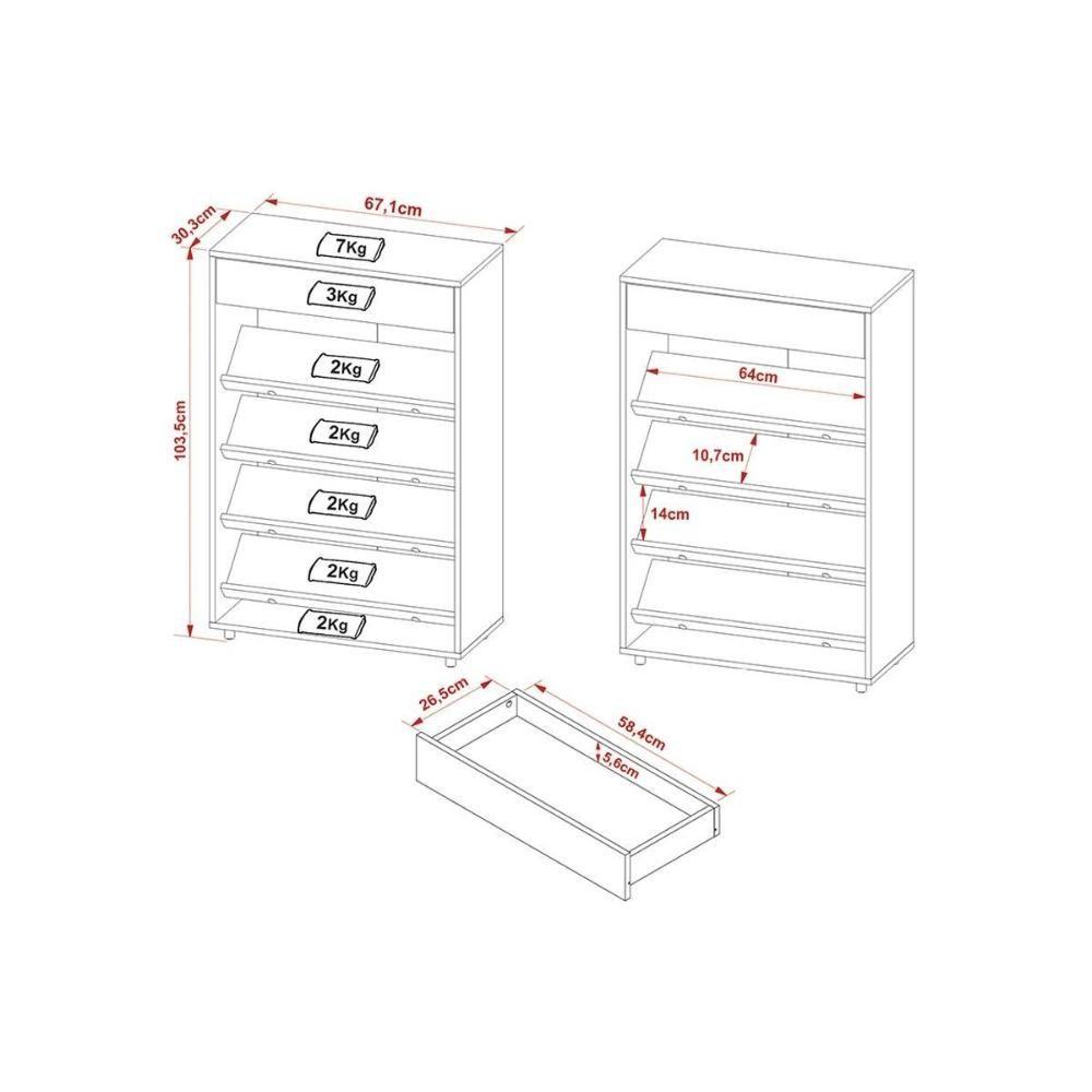 Miniatura Armário Sapateira Quarto Sa3404 Branco - Tecno Mobili