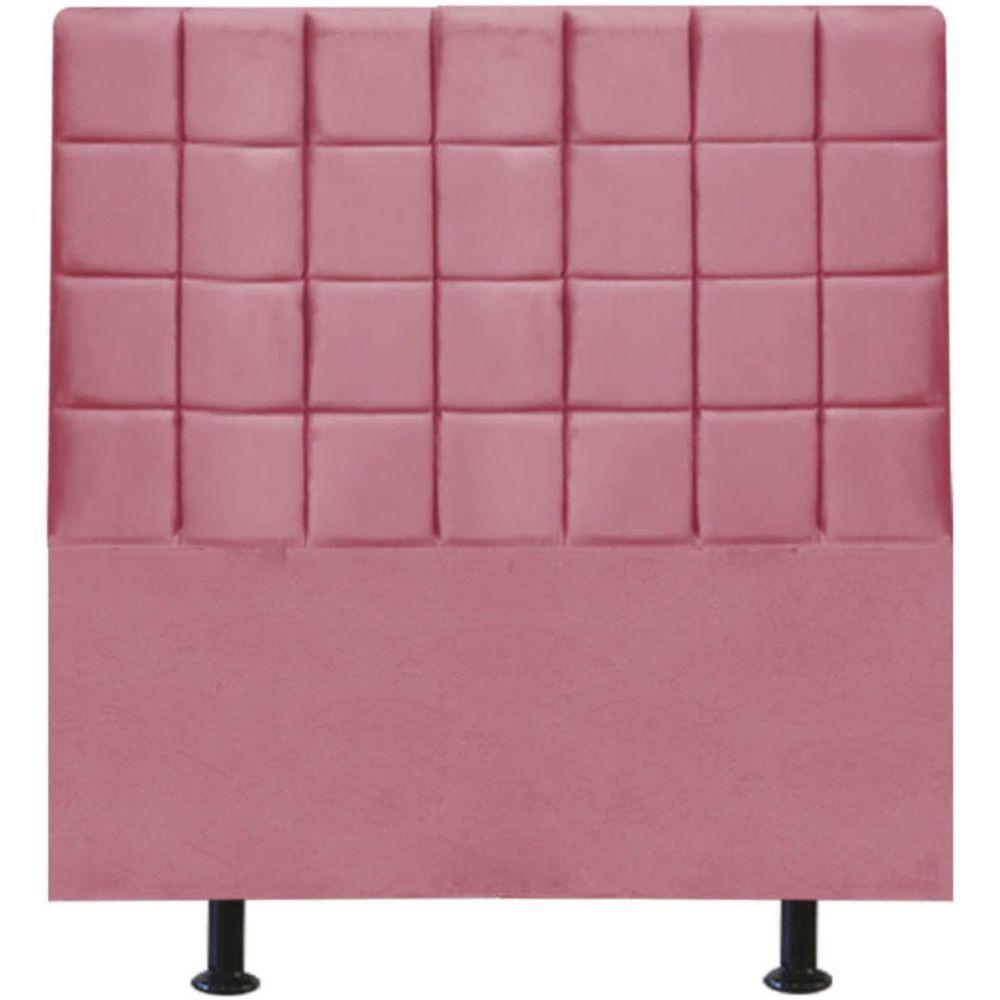 Miniatura Cabeceira Estofada Cama Box Solteiro 90 Cm Mariana Suede Rosa