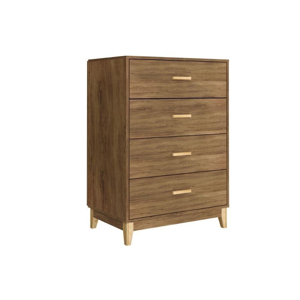 Miniatura Cômoda Com 4 Gavetas 99x70cm Pés Em Madeira Legno Movelbento Freijó Freijo