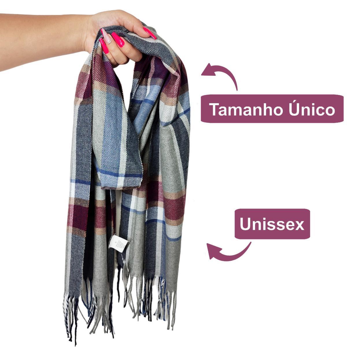 Miniatura Cachecol Lenço Feminino Inverno Redstar Winter Em Xadrez