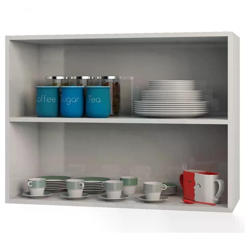 Armário Aéreo 2 Portas 80cm 12511 Branco Pln Branco