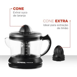 Miniatura Espremedor de Frutas Mondial Premium E-02 - Preto 110V