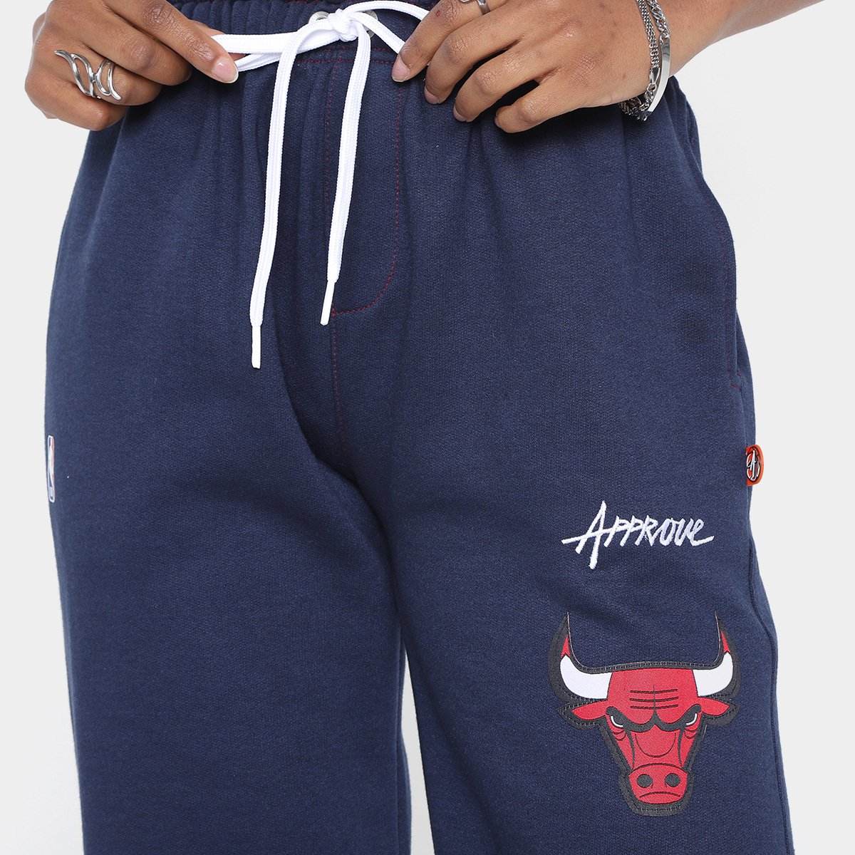 Miniatura Calça Moletom Reta Approve NBA Bulls Marinho - GG